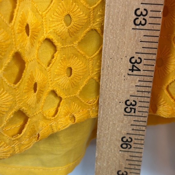 Aggi by Halewski Mona Sunflower Dress M Eyelet Lace Balloon Sleeve Shirt Dress - Picture 11 of 14